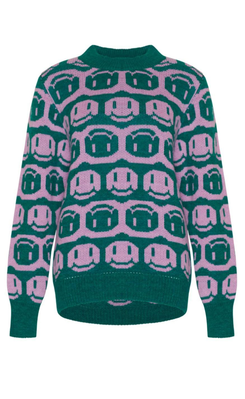 Noella Sweater - Face - Lilac/Green Mix