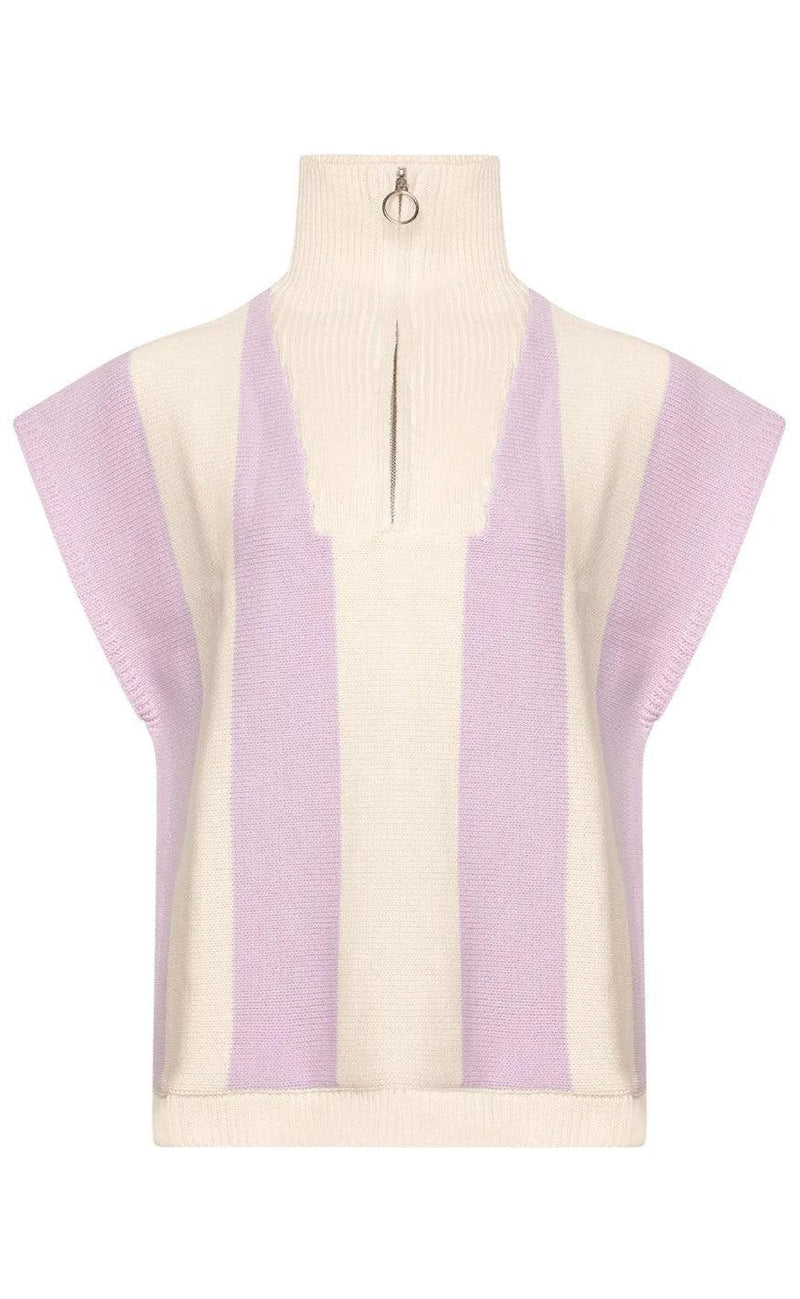 Noella Sweater - Tulip Beth - Lavender Offwhite