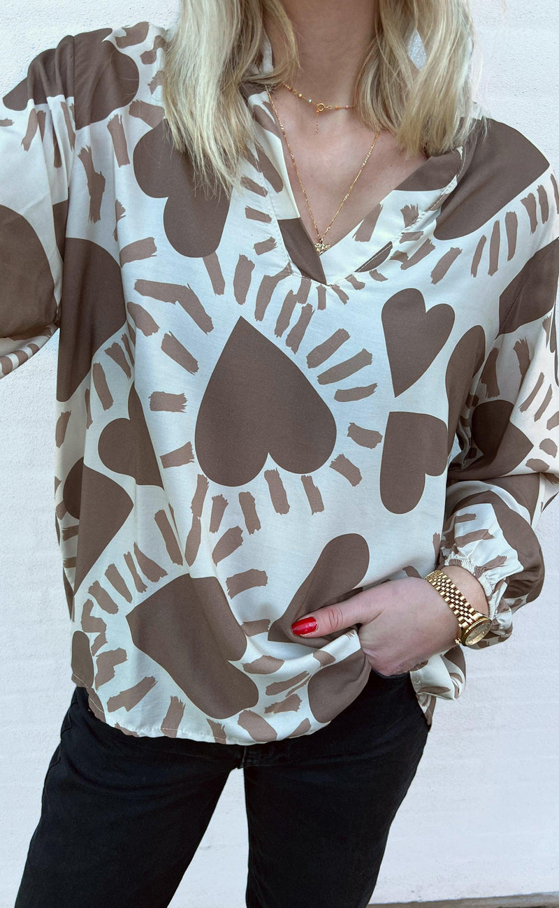 Say INA Copenhagen Bluse - Vera - Brown Heart