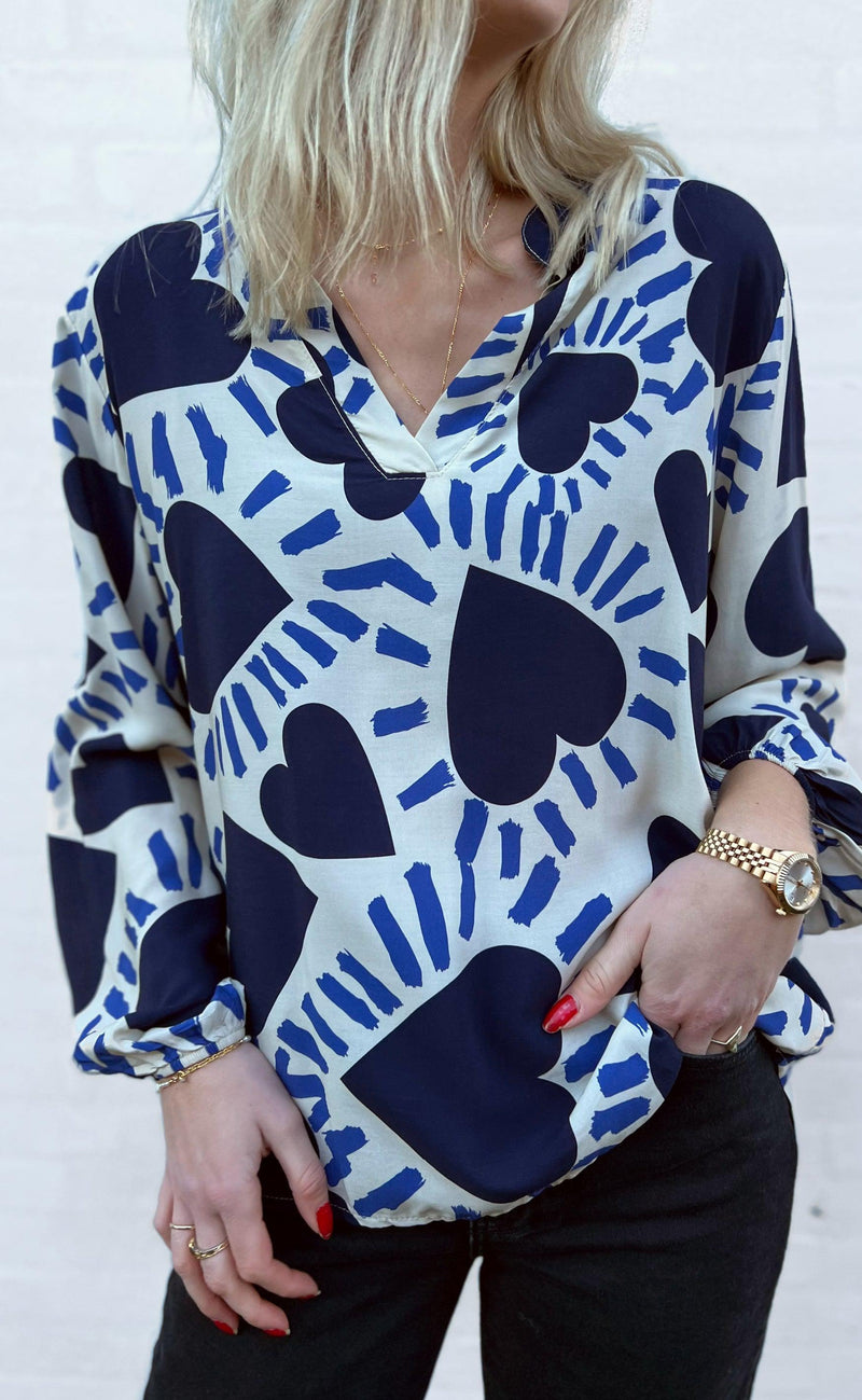 Say INA Copenhagen Bluse - Vera - Navy Heart