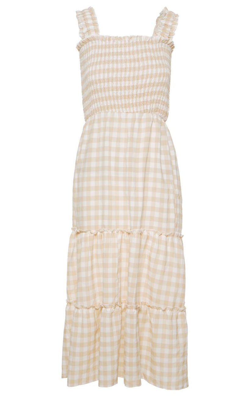 Say INA Copenhagen Kjole - Amber - Beige Check