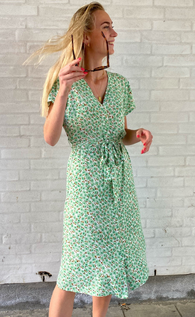 Say INA Copenhagen Kjole - Astrid - Mint Green Flower