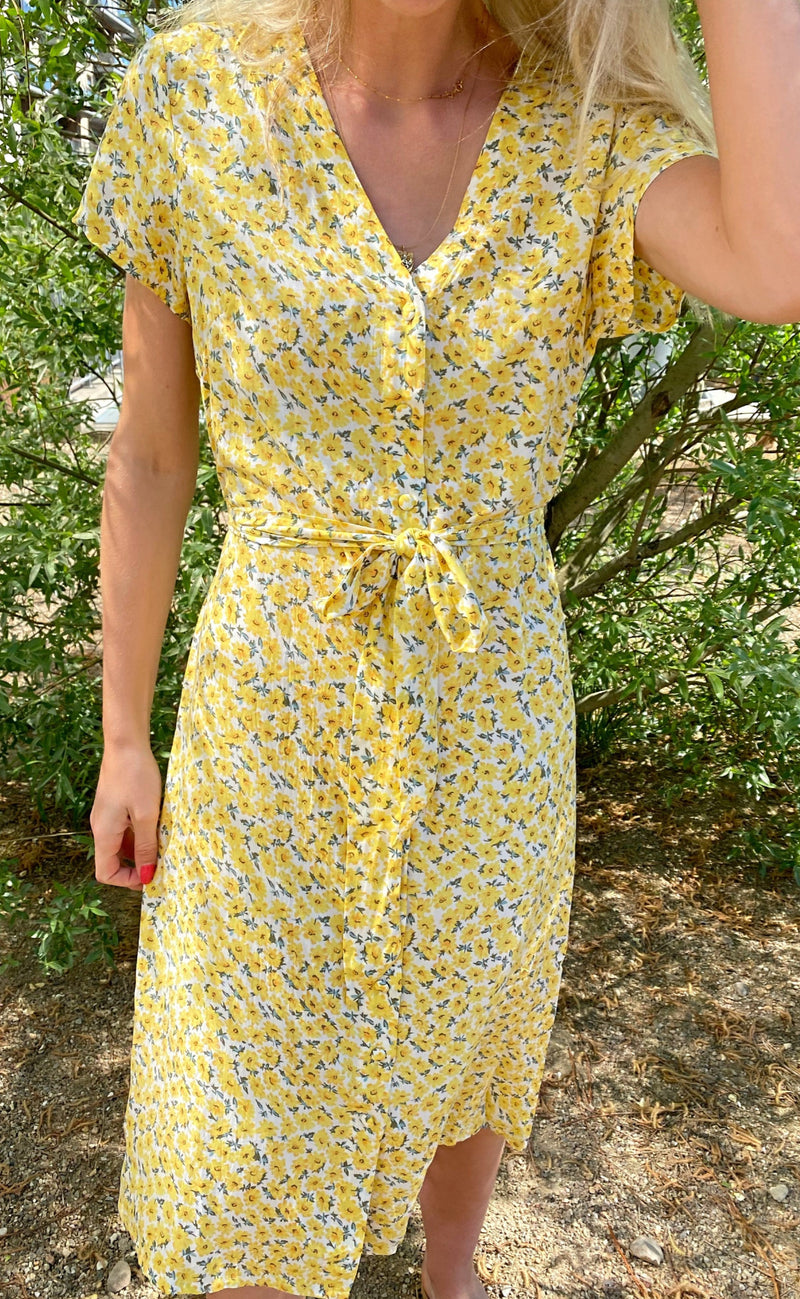 Say INA Copenhagen Kjole - Astrid - Yellow Flower