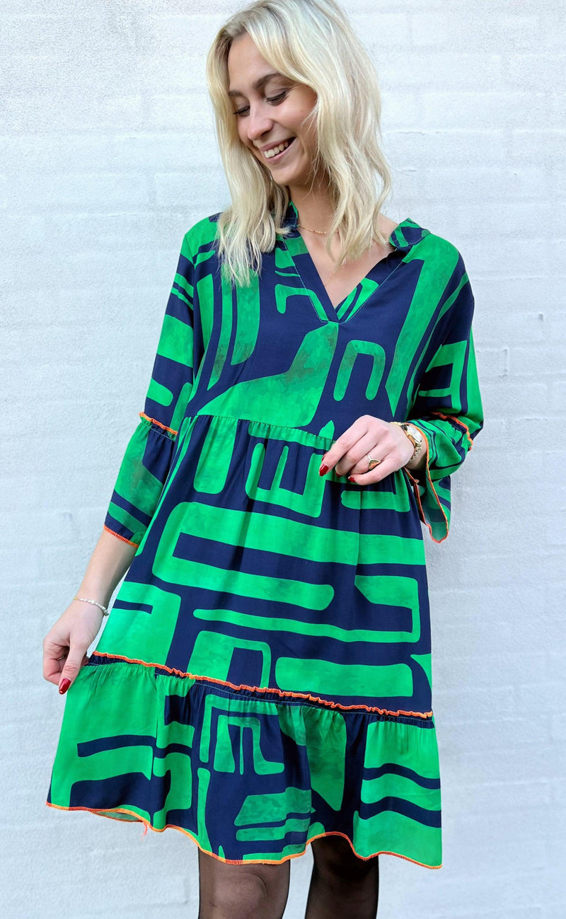 Say INA Copenhagen Kjole - Fenja - Green / Navy