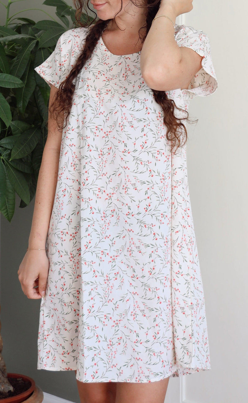 Say INA Copenhagen Kjole - Tina - White / Rose Flower