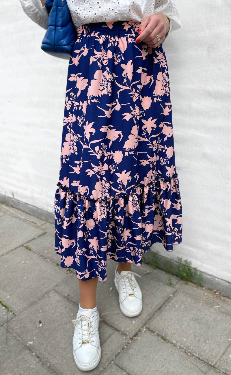 Say INA Copenhagen Nederdel - Hanna - Navy / Rose Flower
