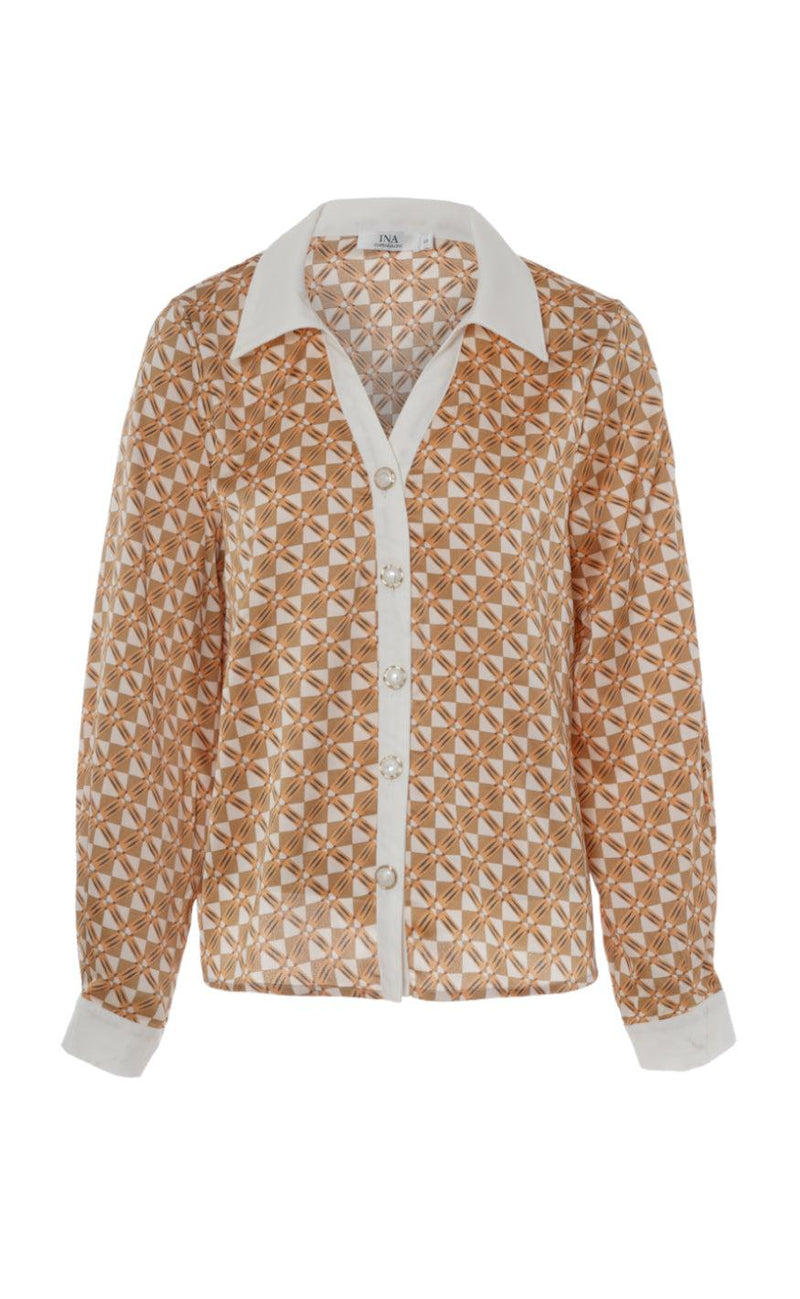 Say INA Copenhagen Skjorte - Nora - Graphic Brown
