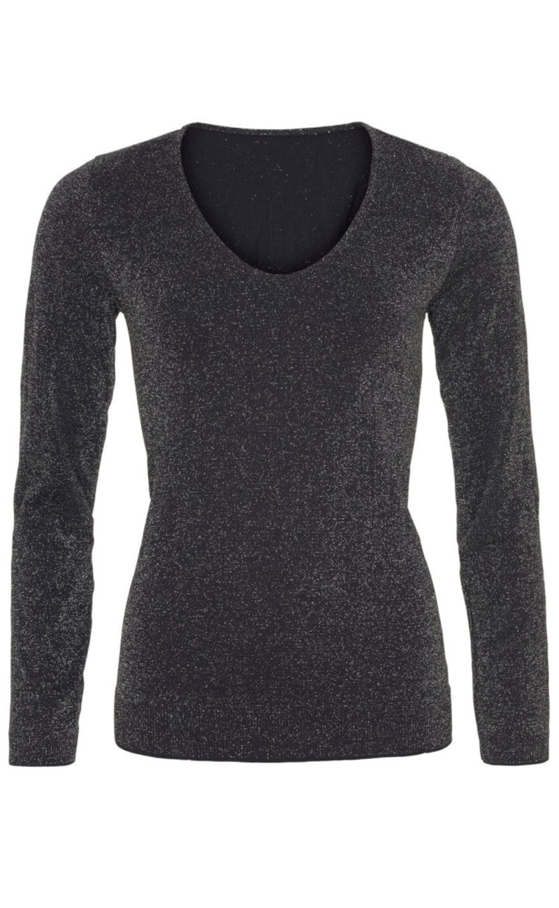 Tim & Simonsen Bluse - Glitter Longsleeve - Black Glitter