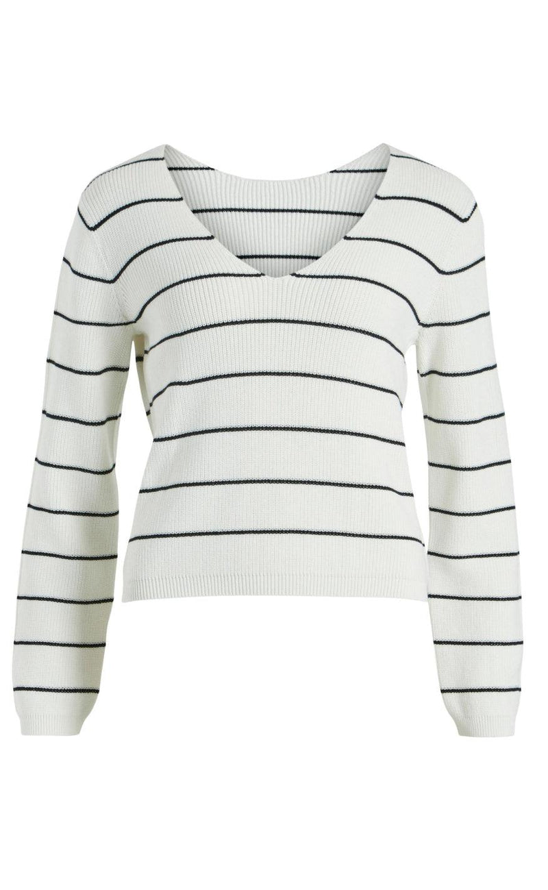 VILA Bluse - Chao - White Alyssum/Black