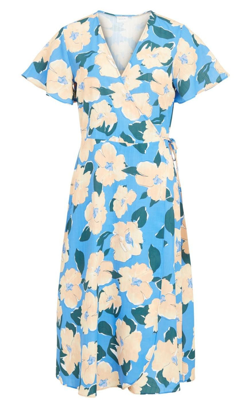 VILA Kjole - Lovie Wrap Midi - French Blue