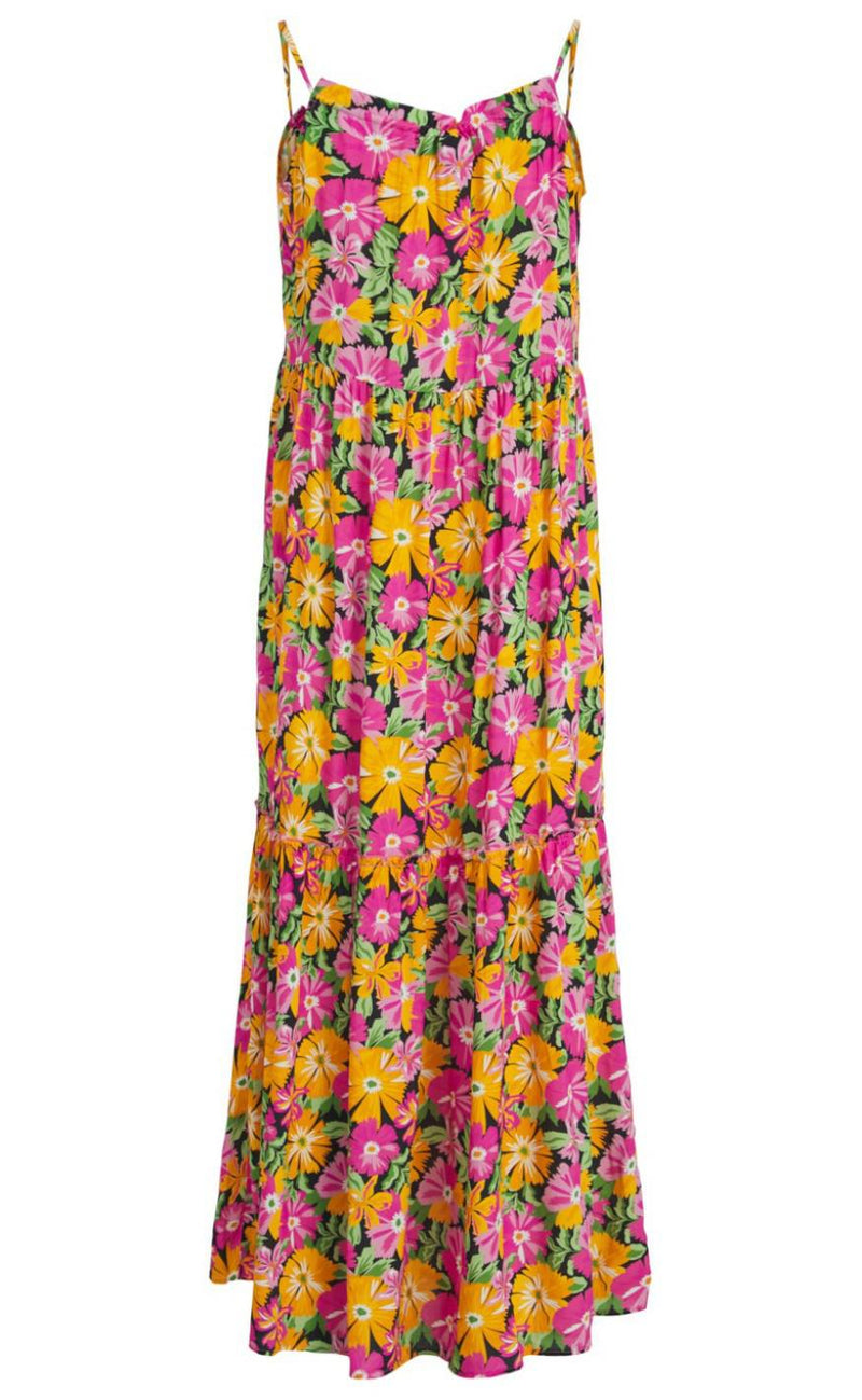 VILA Kjole - Mesha - Black/Flower