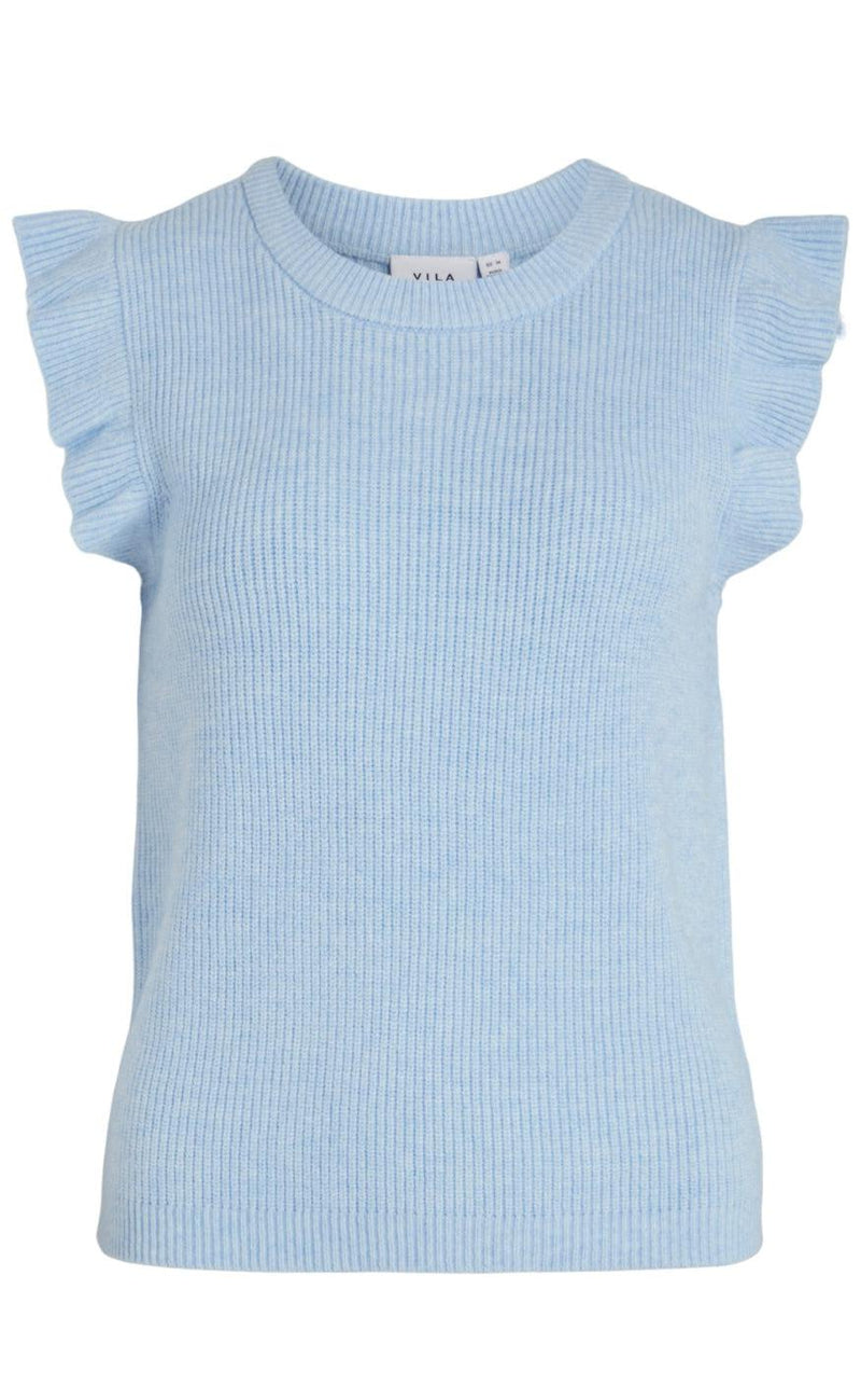 VILA Strikvest - Ril Flounce - Kentucky Blue