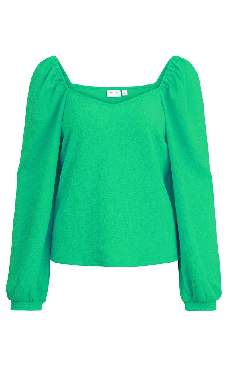 VILA Top - Cotin Square Neck - Jelly Bean