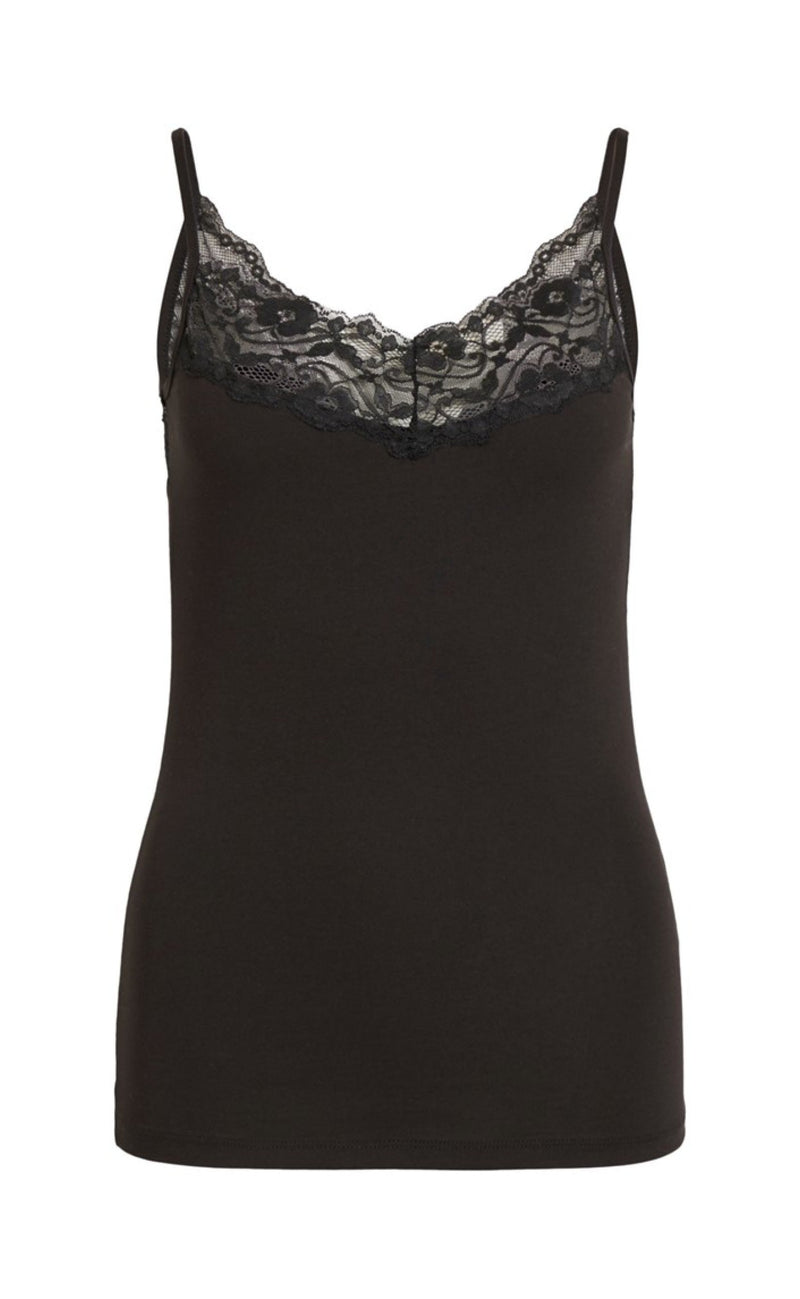 VILA Top - Officiel Lace Strap - Black