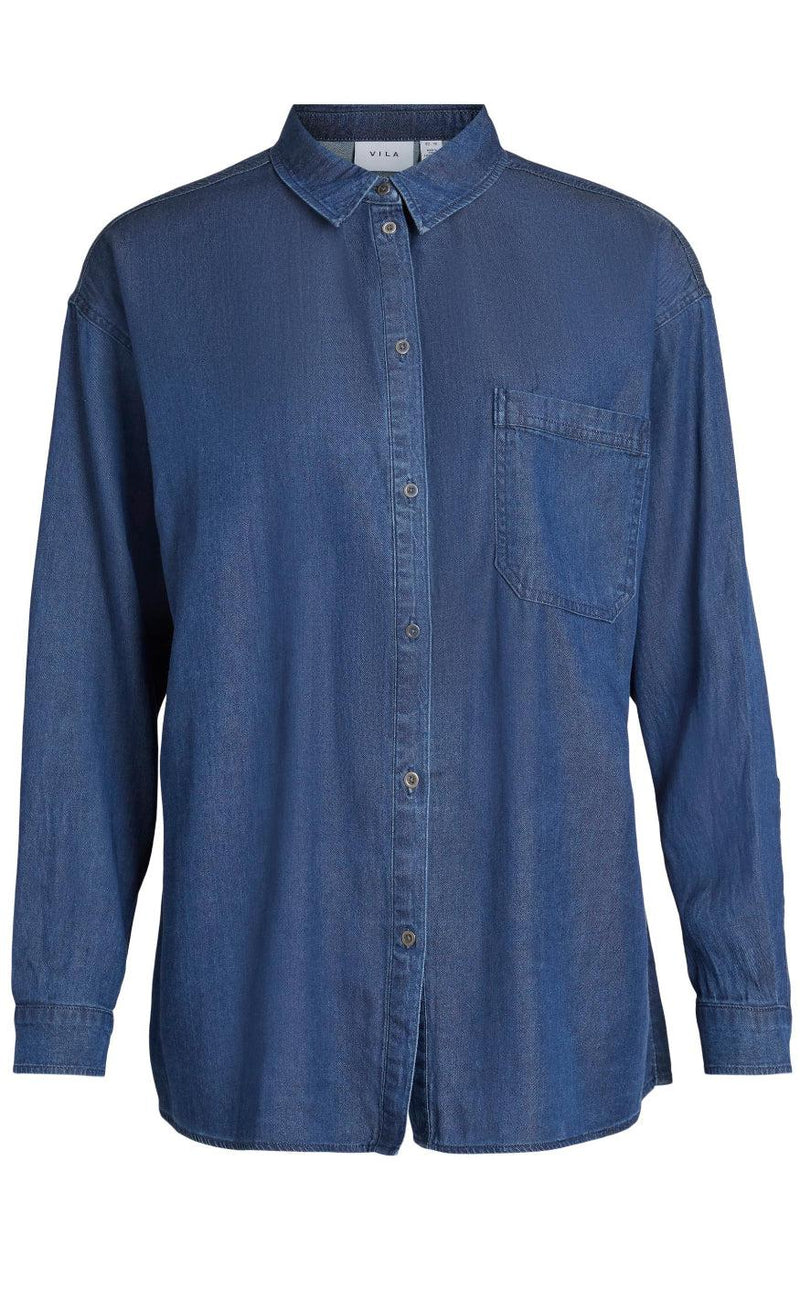 Vila Skjorte - Bista - Dark Blue Denim