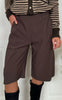 Black Colour Shorts - Davina Panel - Coffee