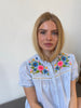 Continue Bluse - Camilla Stripe Multi Emb - Blue Stripe Multi Col Embroderi