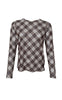 Black Colour Bluse - Kamma - Brown Tartan