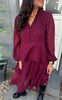 Say INA Copenhagen Kjole - Annabell - Bordeaux w. Black Dots