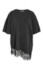 Noisy May T-shirt - Easy Lace - Obsidian Washed w. Black Lace