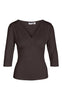 Noisy May Top - June 3/4 V-Neck - Coffee Bean