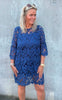 Tim og Simonsen Kjole - Peach Lace - Blue