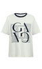 Gossia T-shirt - Bas - Off-white / Navy Print