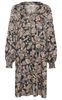Culture Kjole - Ibi Dittemarie - Grey Flower w/Foil