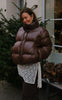 Neo Noir Jakke - Rhea Shiny Puffer - Chocolate Brown