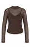 Noisy May Bluse - Percy Mesh - Chocolate Brown
