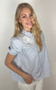 Continue Bluse - Camilla Stripe Multi Emb - Blue Stripe White Embrodery