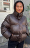 Neo Noir Jakke - Rhea Shiny Puffer - Chocolate Brown