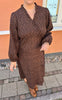 Say INA Copenhagen Kjole - Catja Wrap - Dark Brown Flower