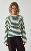 Noella Bluse - N-Maple LS - Eton Ivory Green Stripe
