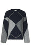 Neo Noir Strik - Inga Check Fluff Knit - Navy