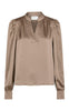 Neo Noir Bluse - Rosslyn Heavy Sateen - Dark Taupe