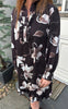 Say INA Copenhagen Kjole - Pia - Dark Brown W. Flowers