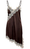 Noisy May Kjole - Sofie Satin - Chocolate Brown/Birch Lace