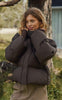 Neo Noir Jakke - Rhea C Puffer - Dark Brown
