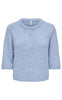 ONLY Strik - Maggie SS - Dusty Blue Melange/Bling Button