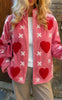 Say INA Copenhagen Jakke - Abella - Pink Velvet w. Hearts Embroidery