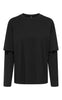 ONLY Bluse - Freja Stripe Double - Black