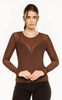 Liberté T-shirt - Mesh Dot LS - Dark Brown