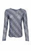 Black Colour Bluse - Kamma Mesh - Grey Tartan