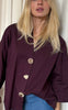 Continue Bluse - Augusta Big Gold Buttons - Bordaux