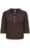 ONLY Strik - Maggie SS - Coffee Bean Melange/Bling Button