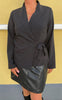 Say INA Copenhagen Bluse - Kaja Wrap - Black W. Glitter Stripes