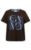 Gossia T-shirt - Bas - Chocolate / Blue Print