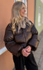 Neo Noir Jakke - Rhea Shiny Puffer - Chocolate Brown