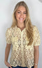 Continue Bluse - Charlotte Lace SS - Light Yellow
